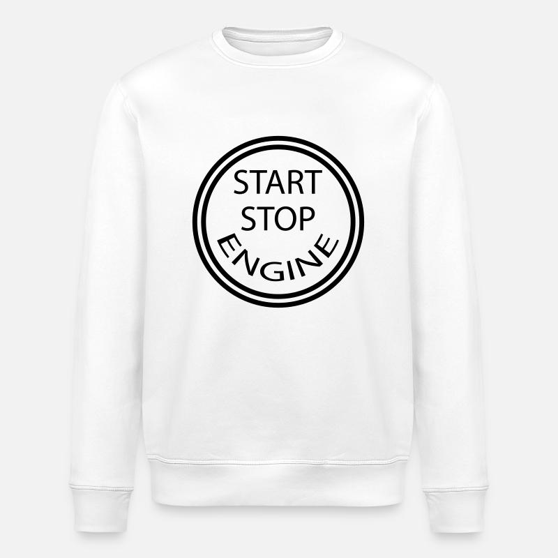 start_stop_engine_sse13 - Stanley/Stella ROLLER Unisex Organic Sweatshirt - white