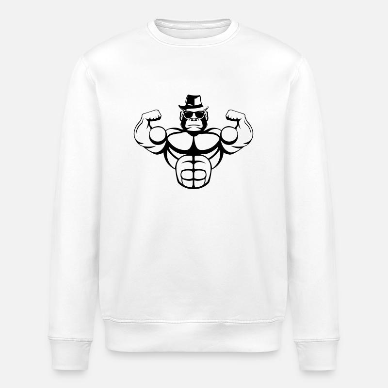 strong_gorilla_001 - Stanley/Stella ROLLER Unisex Organic Sweatshirt - white