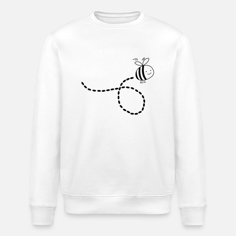 flying_bee_01 - Stanley/Stella Unisex Bio-Sweatshirt ROLLER - Weiß