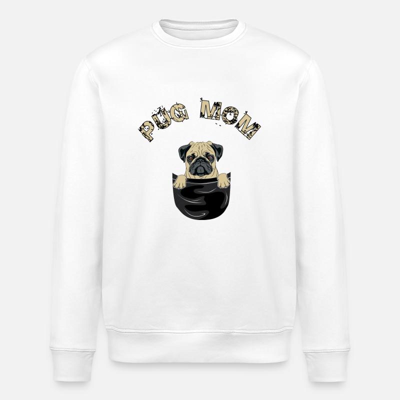 Mops Mamma - Stanley/Stella Unisex Bio-Sweatshirt ROLLER - Weiß