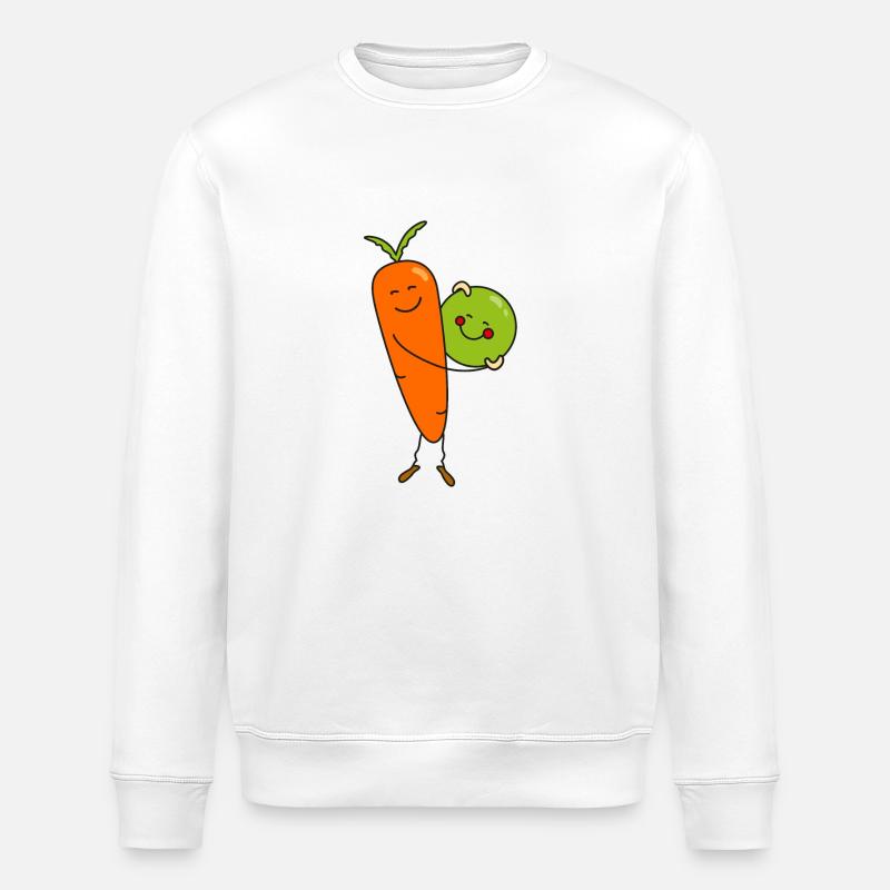Carotte et petits pois - Sweat bio ROLLER Stanley/Stella Unisexe - blanc