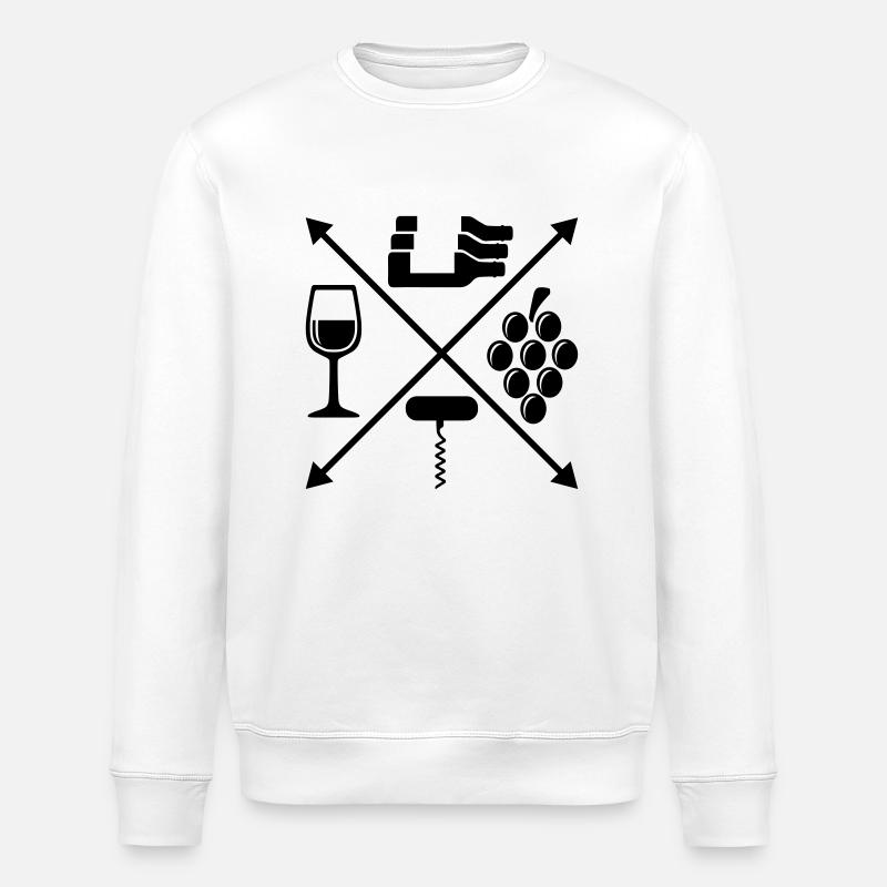Wine - Stanley/Stella ROLLER Unisex Organic Sweatshirt - white