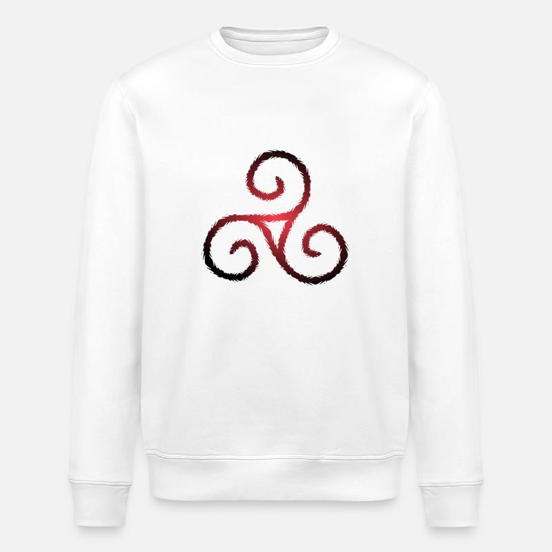 Symbole celtique triskele triple spirale - Sweat bio ROLLER Stanley/Stella Unisexe - blanc