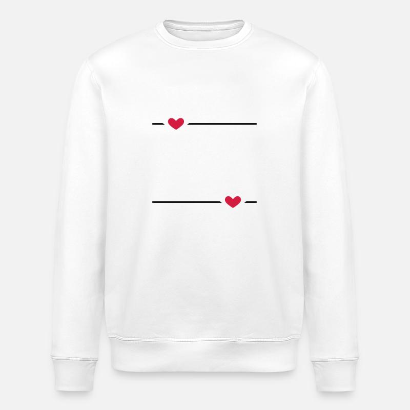 Line heart dash ornament - Stanley/Stella ROLLER Unisex Organic Sweatshirt - white