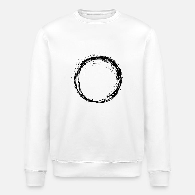 Circle black - Stanley/Stella ROLLER Unisex Organic Sweatshirt - white