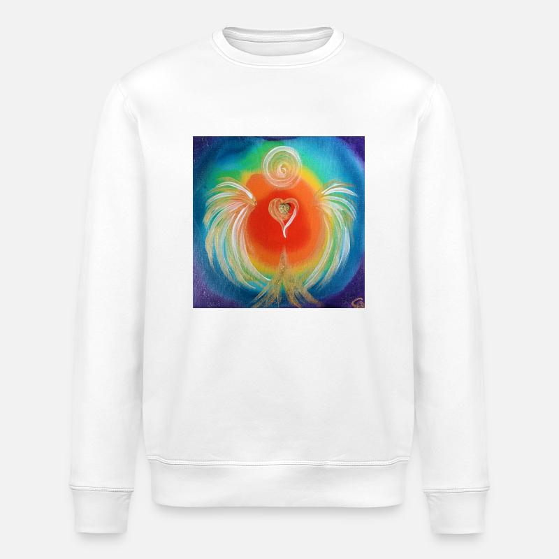 Herzengel der Chakrenbalance - Stanley/Stella Unisex Bio-Sweatshirt ROLLER - Weiß