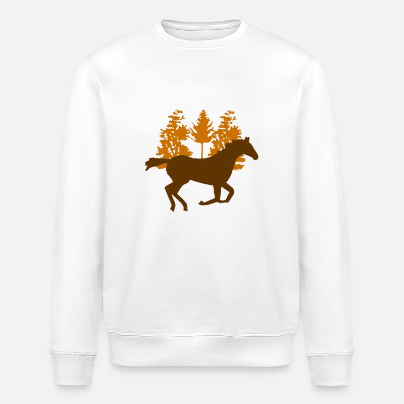Pferd - Stanley/Stella Unisex Bio-Sweatshirt ROLLER - Weiß