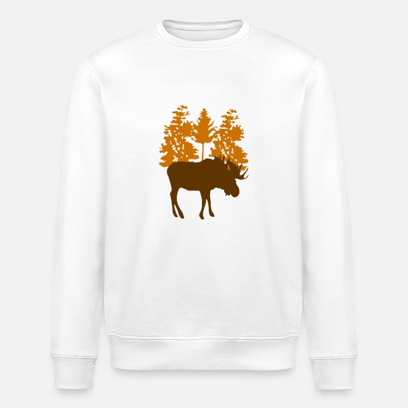 Elch - Stanley/Stella Unisex Bio-Sweatshirt ROLLER - Weiß