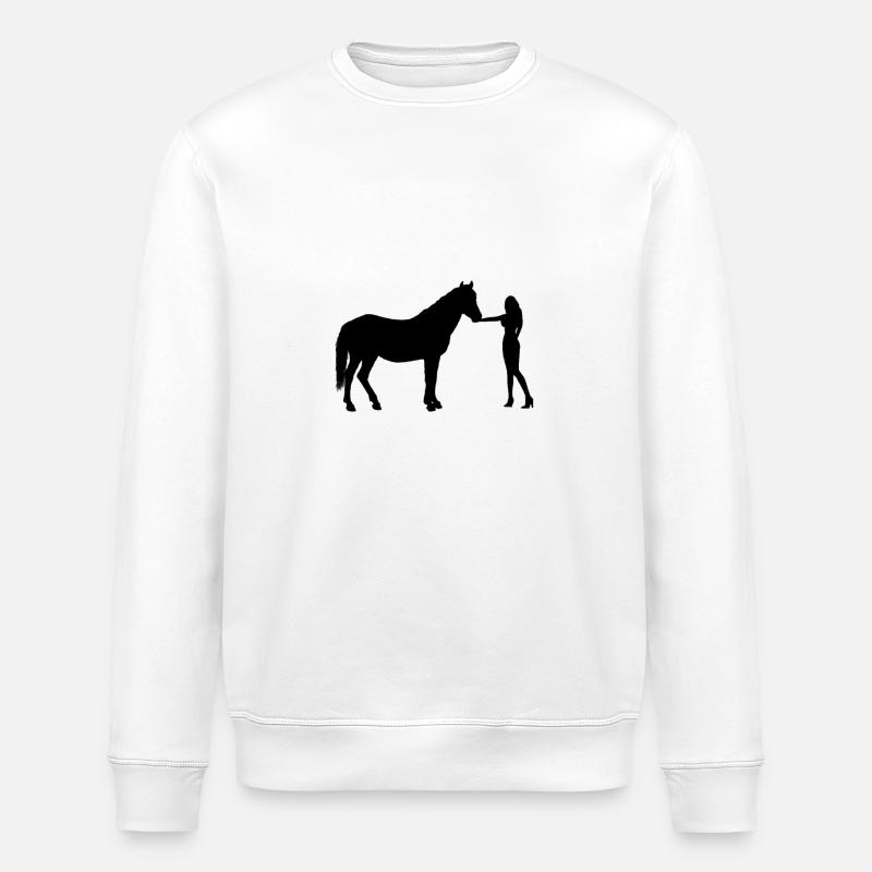 Pferd - Stanley/Stella Unisex Bio-Sweatshirt ROLLER - Weiß