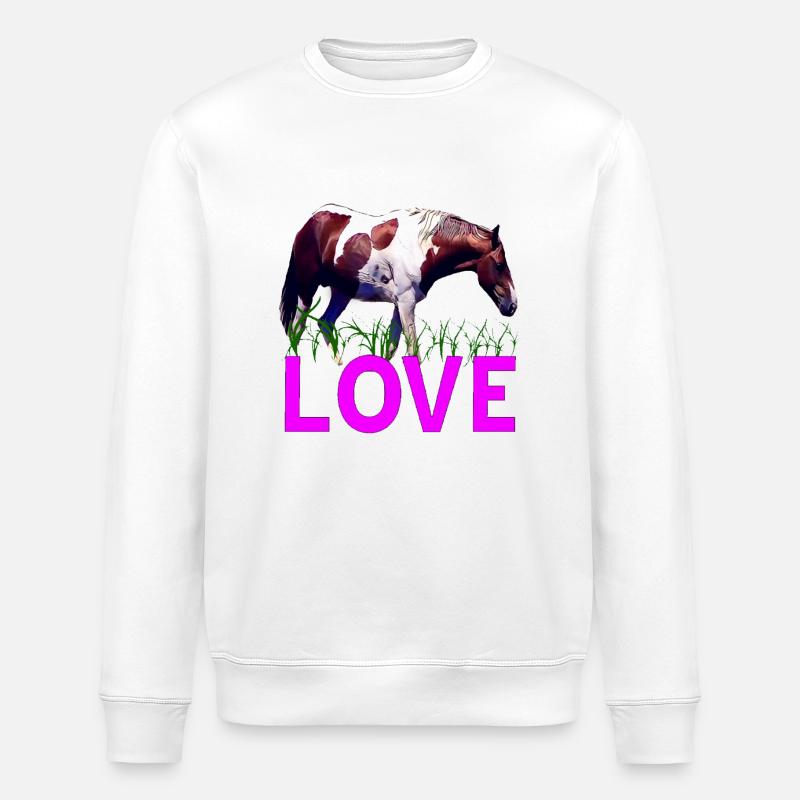 Pferd - Stanley/Stella Unisex Bio-Sweatshirt ROLLER - Weiß