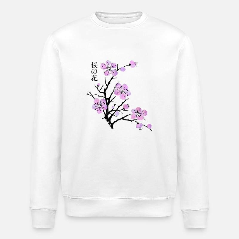 Fleurs de cerisier - Sweat bio ROLLER Stanley/Stella Unisexe - blanc