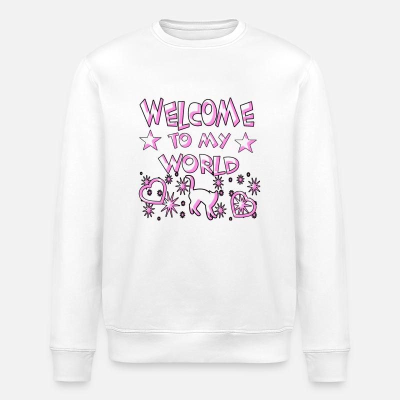 Cat - Stanley/Stella ROLLER Unisex Organic Sweatshirt - white