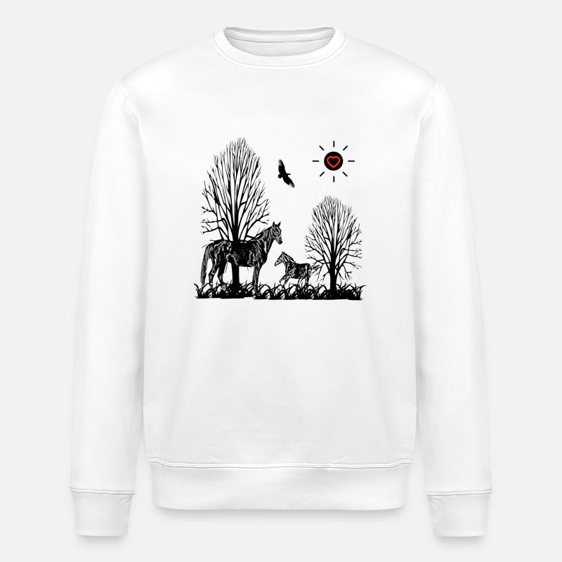Chevaux - Sweat bio ROLLER Stanley/Stella Unisexe - blanc