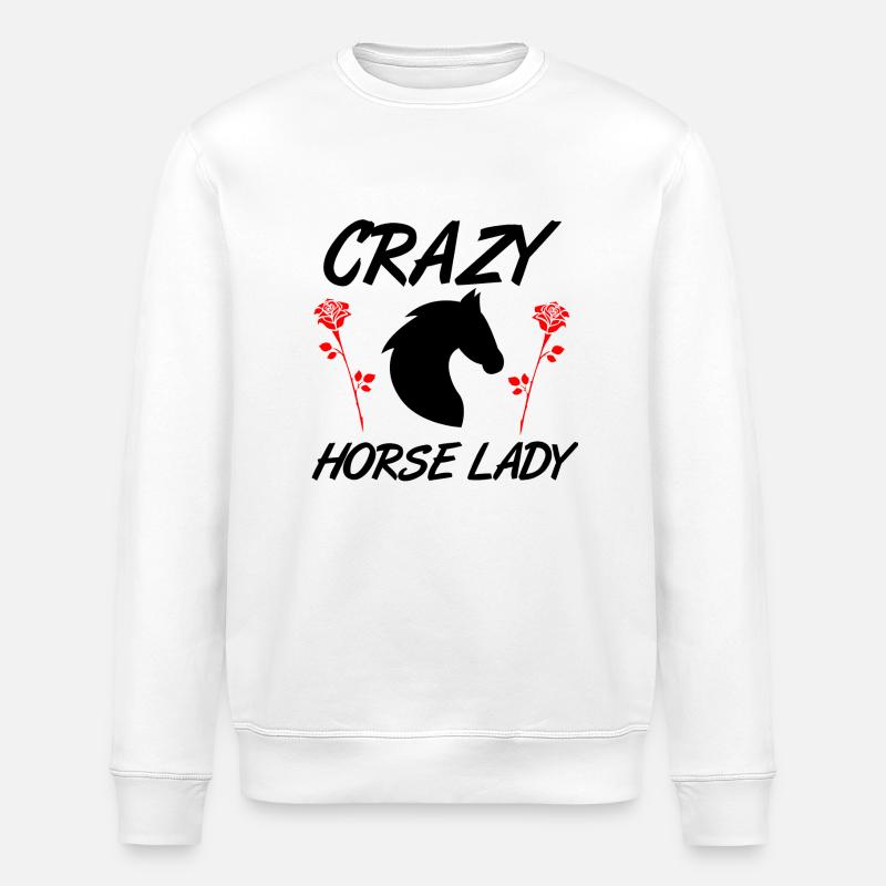 Pferd - Stanley/Stella Unisex Bio-Sweatshirt ROLLER - Weiß