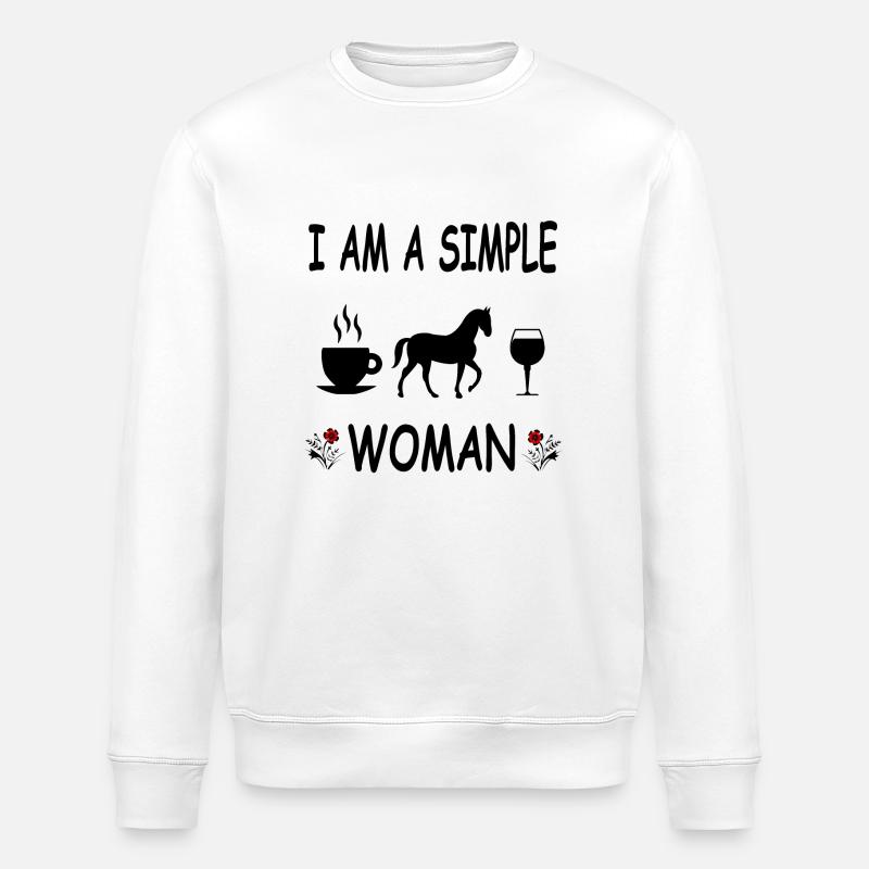 Horse - Stanley/Stella ROLLER Unisex Organic Sweatshirt - white