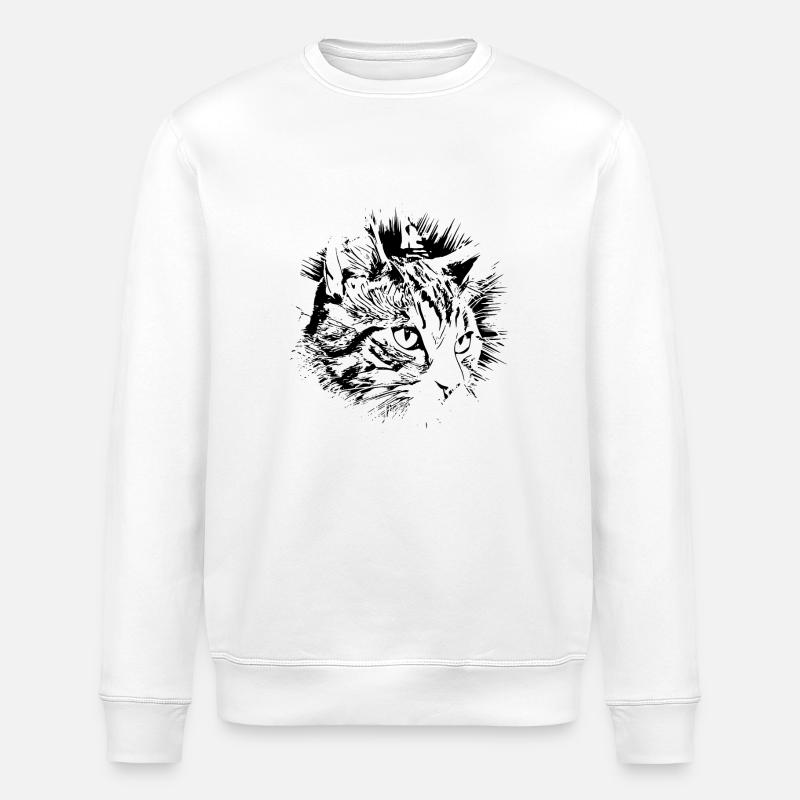 Chat - Sweat bio ROLLER Stanley/Stella Unisexe - blanc