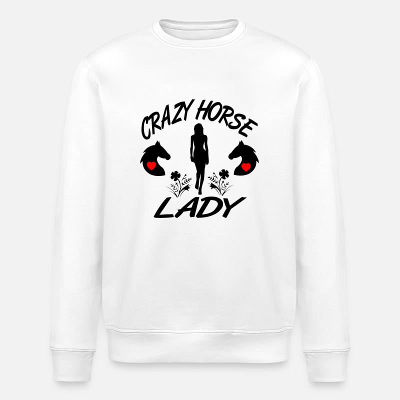 Pferd - Stanley/Stella Unisex Bio-Sweatshirt ROLLER - Weiß