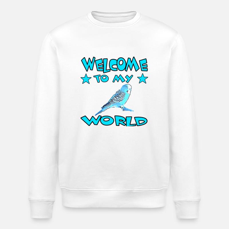 Budgerigar - Stanley/Stella ROLLER Unisex Organic Sweatshirt - white