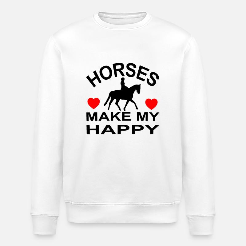 Pferd - Stanley/Stella Unisex Bio-Sweatshirt ROLLER - Weiß