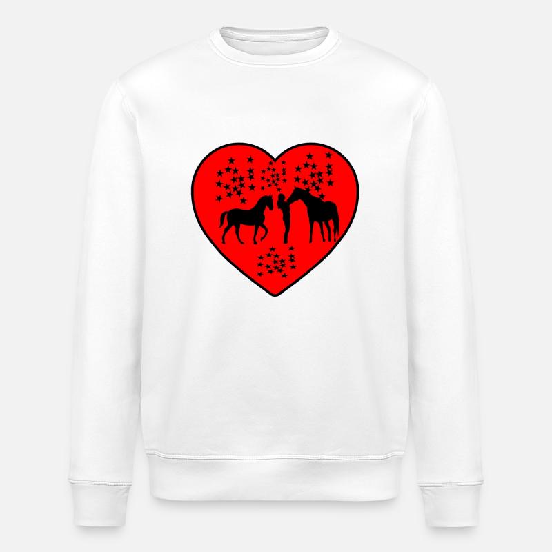 Pferd - Stanley/Stella Unisex Bio-Sweatshirt ROLLER - Weiß