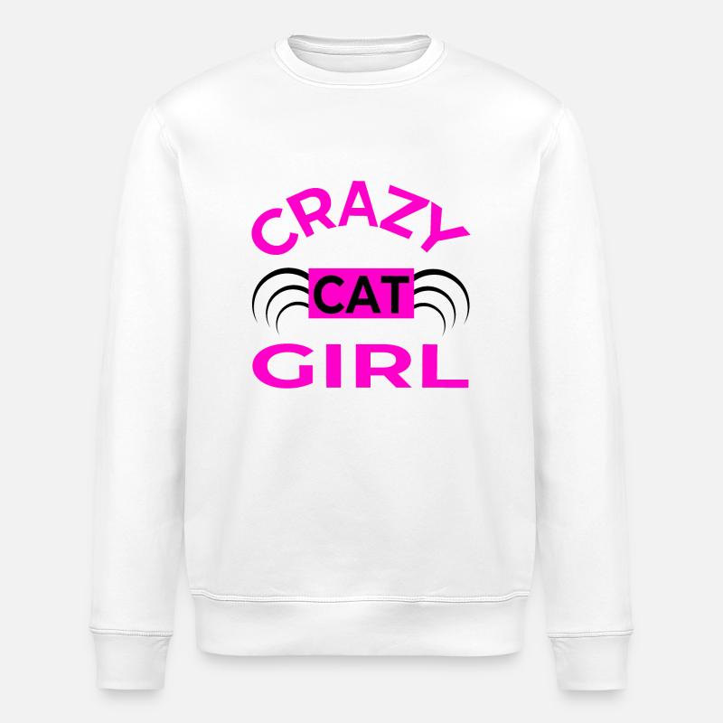 Chat - Sweat bio ROLLER Stanley/Stella Unisexe - blanc