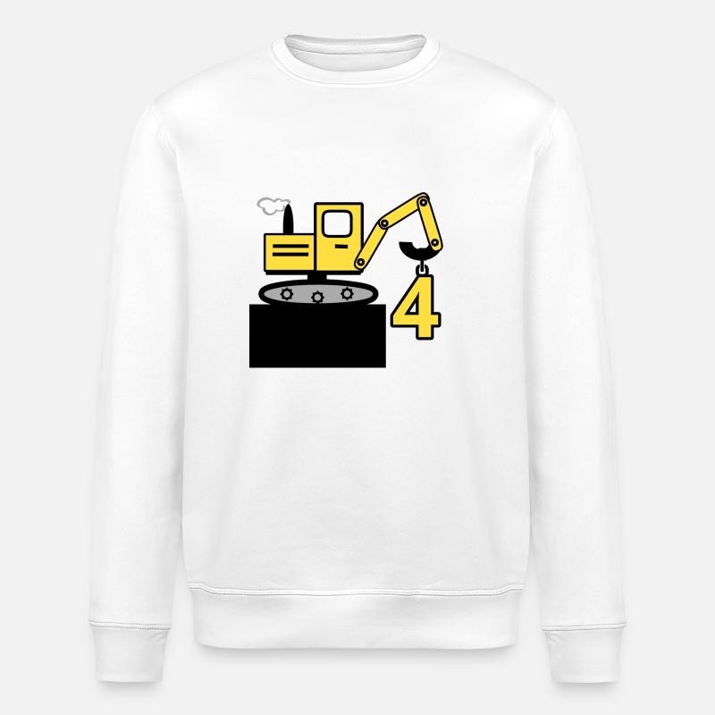 Excavator - Stanley/Stella ROLLER Unisex Organic Sweatshirt - white
