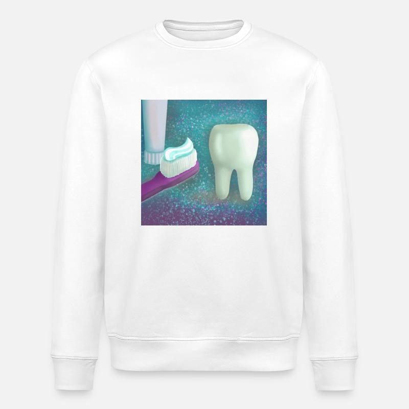 Zahngesundheit - Stanley/Stella Unisex Bio-Sweatshirt ROLLER - Weiß