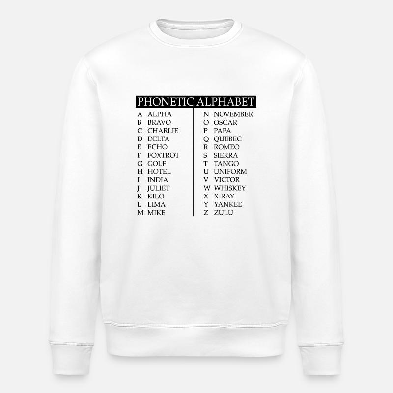 Phonetisches Alphabet - Stanley/Stella Unisex Bio-Sweatshirt ROLLER - Weiß