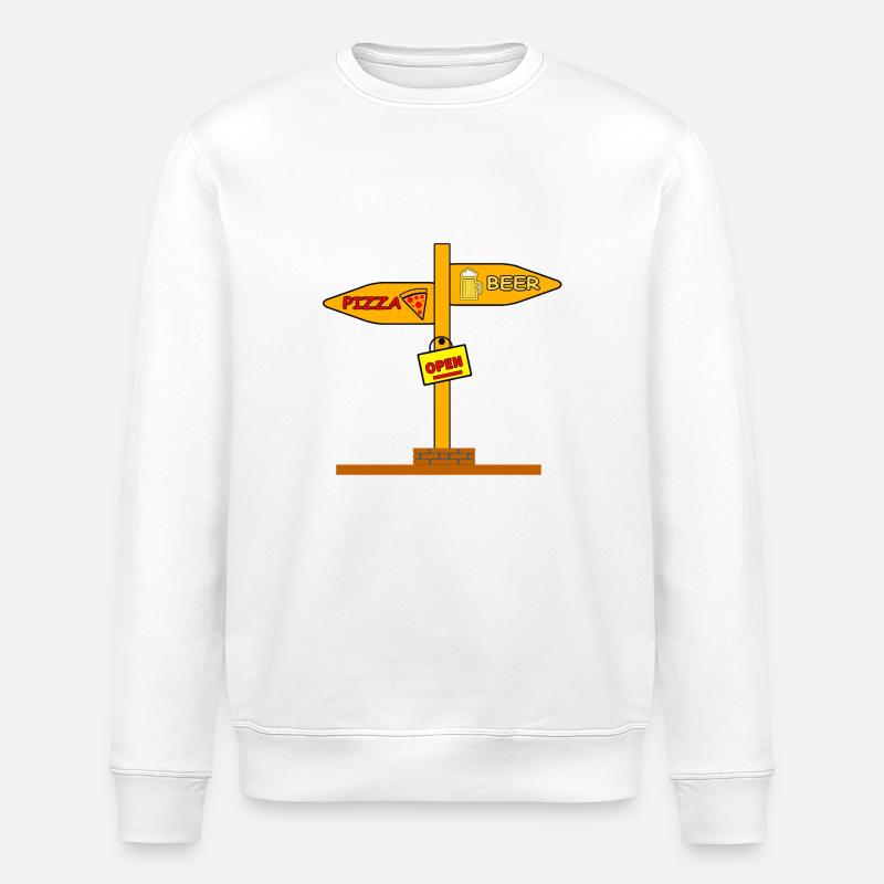 Pizza - Stanley/Stella ROLLER Unisex Organic Sweatshirt - white