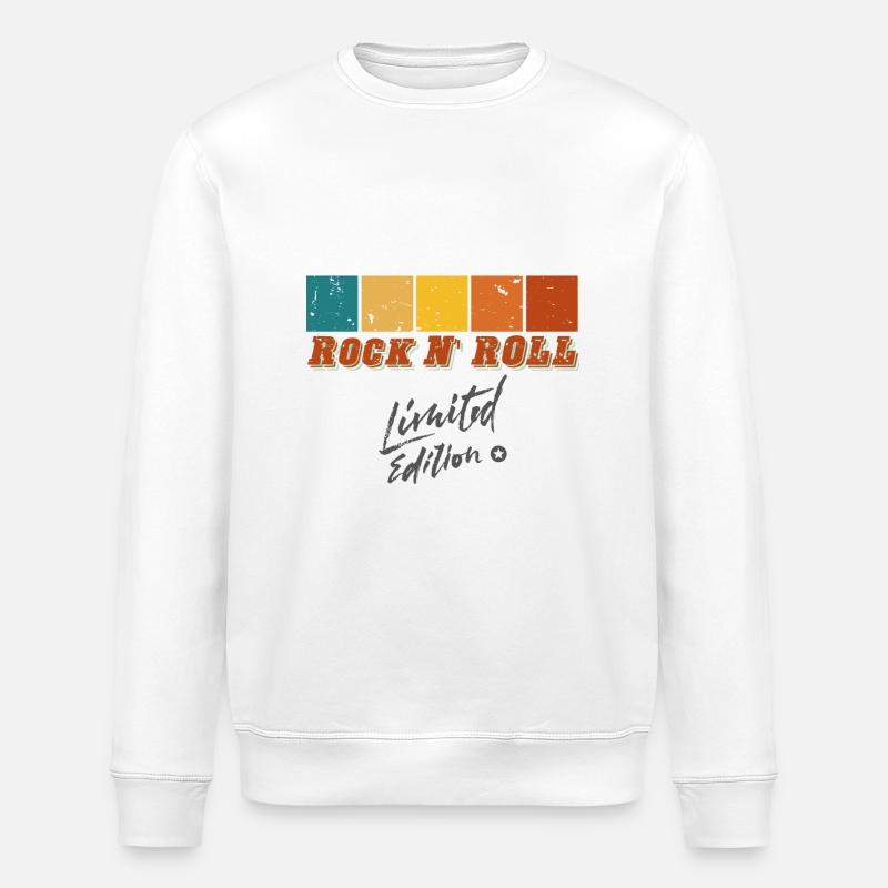 Rock N' Roll "Limited Edition" - Stanley/Stella ROLLER Unisex Organic Sweatshirt - white