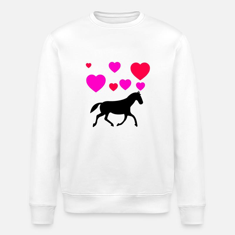 Pferd - Stanley/Stella Unisex Bio-Sweatshirt ROLLER - Weiß