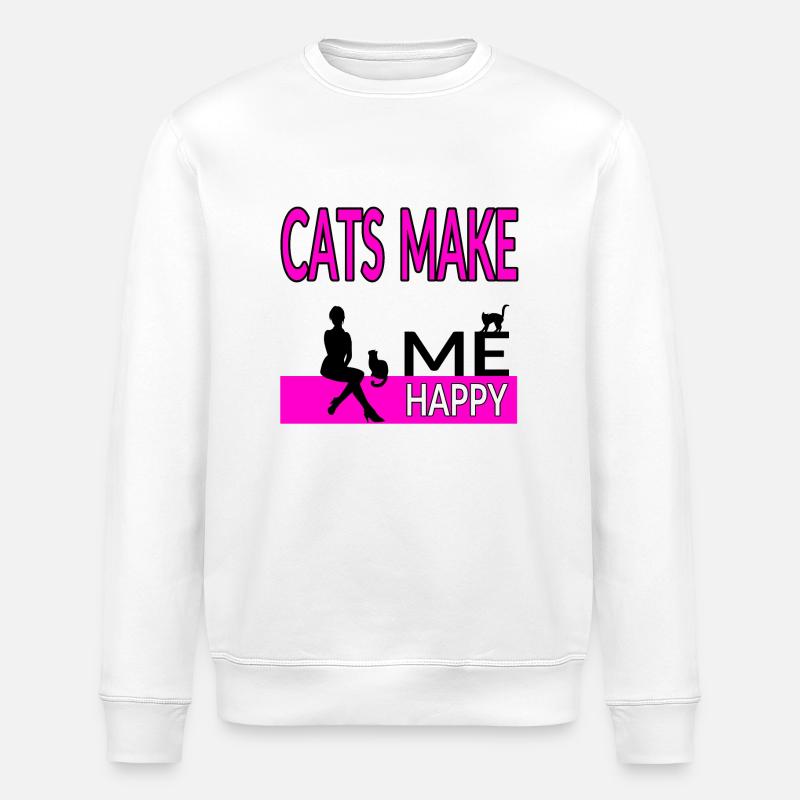 Katzen - Stanley/Stella Unisex Bio-Sweatshirt ROLLER - Weiß