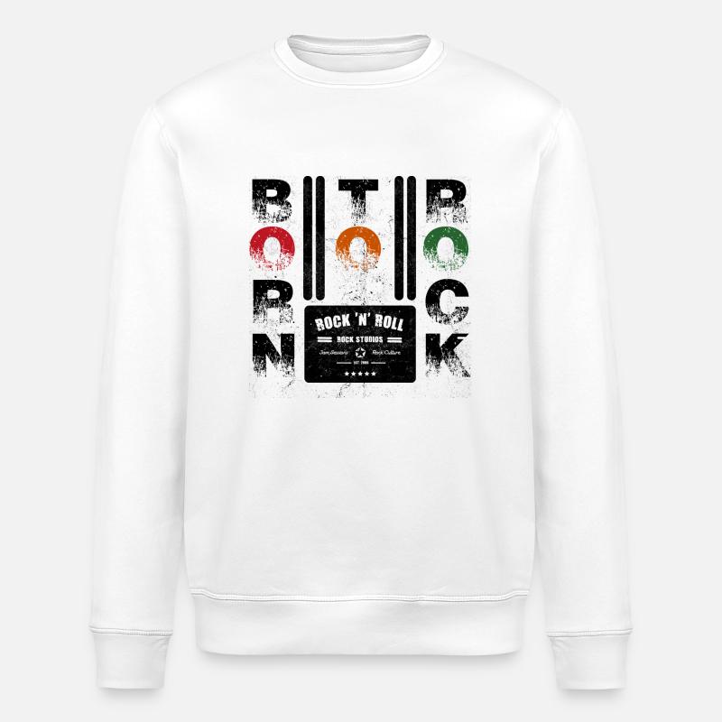 BORN TO ROCK STUDIOS - Stanley/Stella Unisex Bio-Sweatshirt ROLLER - Weiß