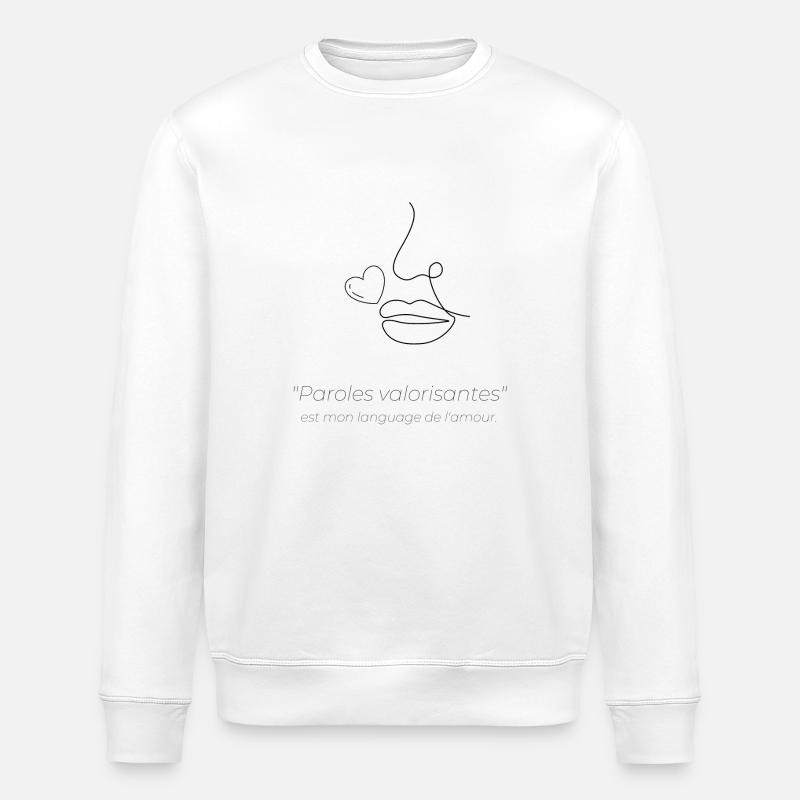 Ermächtigende Worte lieben Sprache - Stanley/Stella Unisex Bio-Sweatshirt ROLLER - Weiß