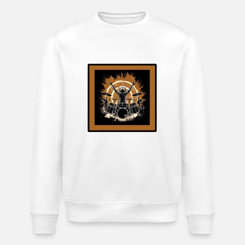 Drummer flash - Stanley/Stella Unisex Bio-Sweatshirt ROLLER - Weiß