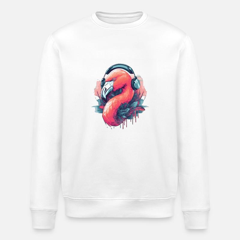 Flamingo Fusion - Stanley/Stella Unisex Bio-Sweatshirt ROLLER - Weiß