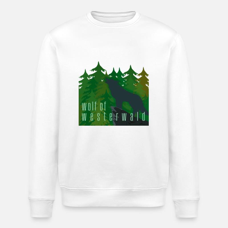 WOLF of WESTERWALD - Stanley/Stella Unisex Bio-Sweatshirt ROLLER - Weiß