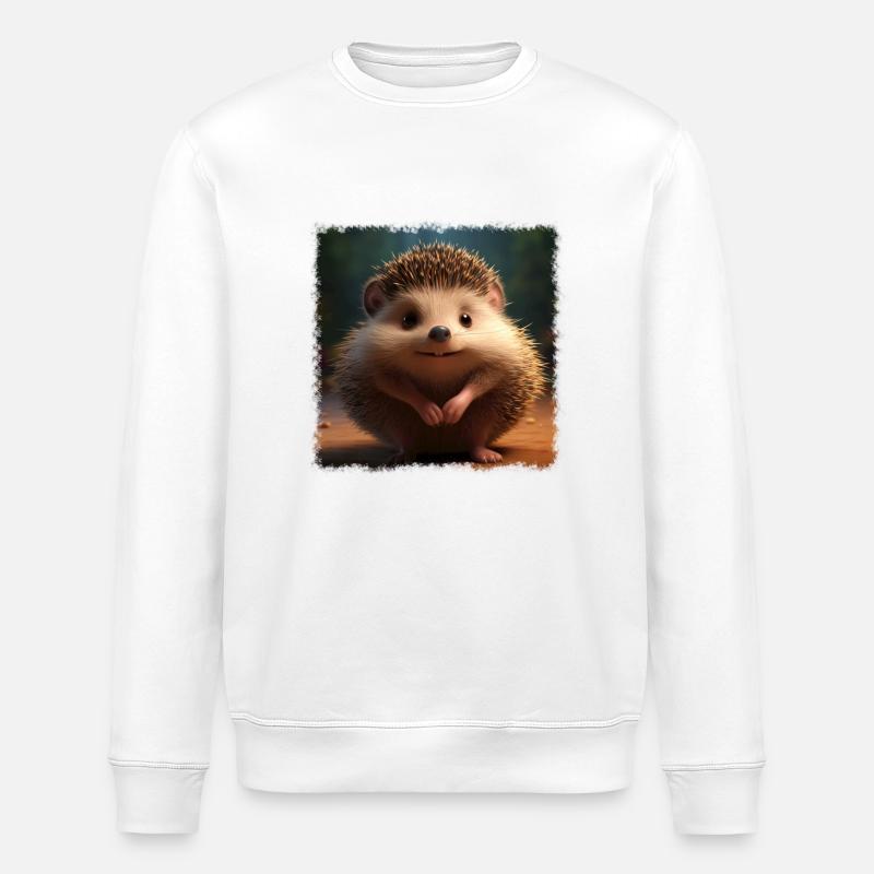 Cute Hedgehog - Stanley/Stella ROLLER Unisex Organic Sweatshirt - white