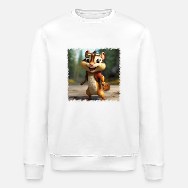 cooles Streifenhörnchen - Stanley/Stella Unisex Bio-Sweatshirt ROLLER - Weiß