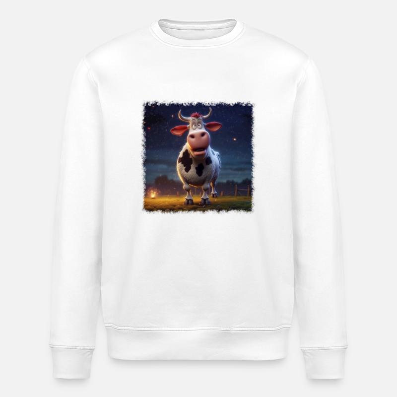 Vache folle - Sweat bio ROLLER Stanley/Stella Unisexe - blanc