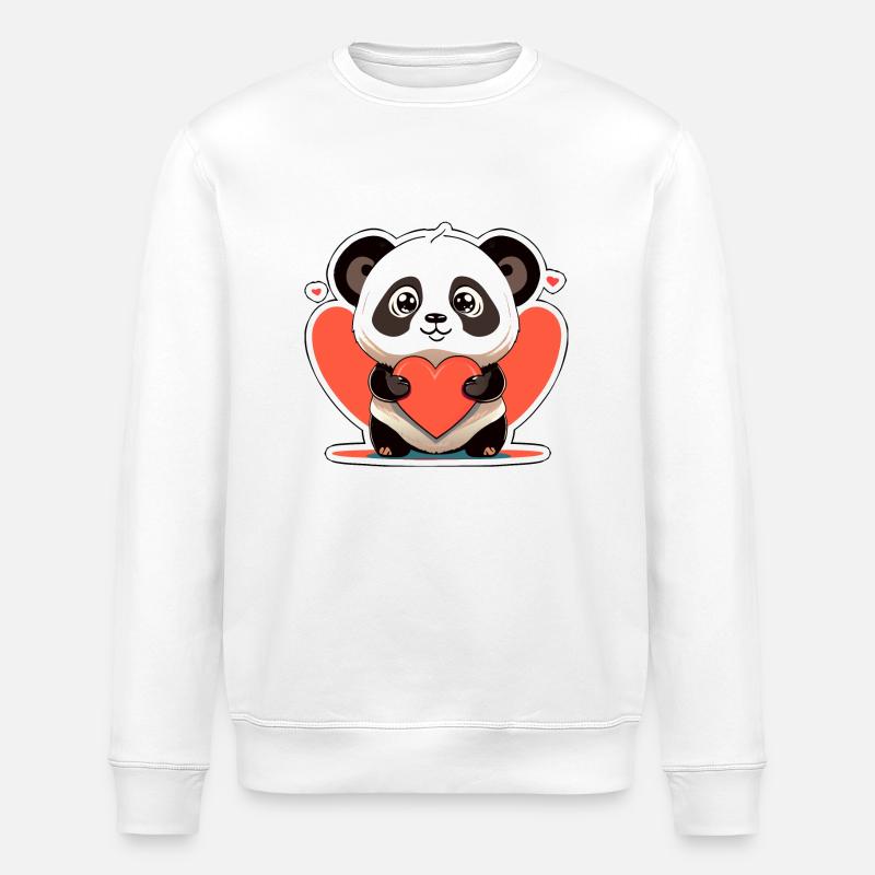 Panda avec du cœur - Sweat bio ROLLER Stanley/Stella Unisexe - blanc