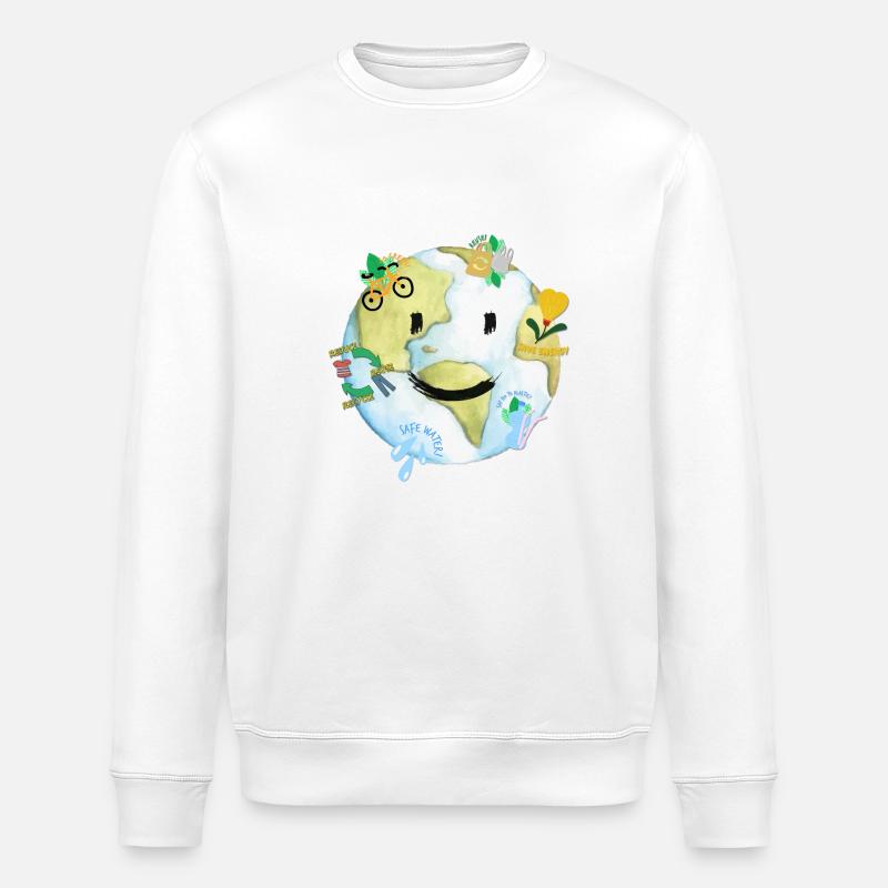 Save The Planet - Stanley/Stella Unisex Bio-Sweatshirt ROLLER - Weiß