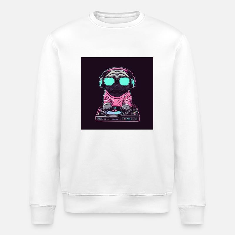 Pug DJ - Sweat bio ROLLER Stanley/Stella Unisexe - blanc