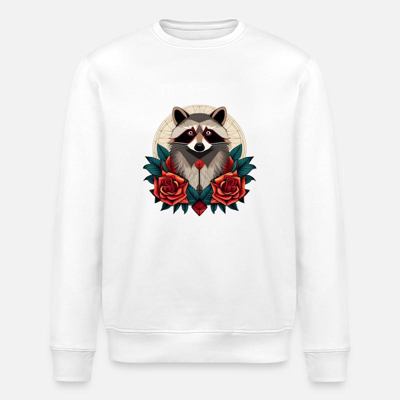 Waschbär - Stanley/Stella Unisex Bio-Sweatshirt ROLLER - Weiß