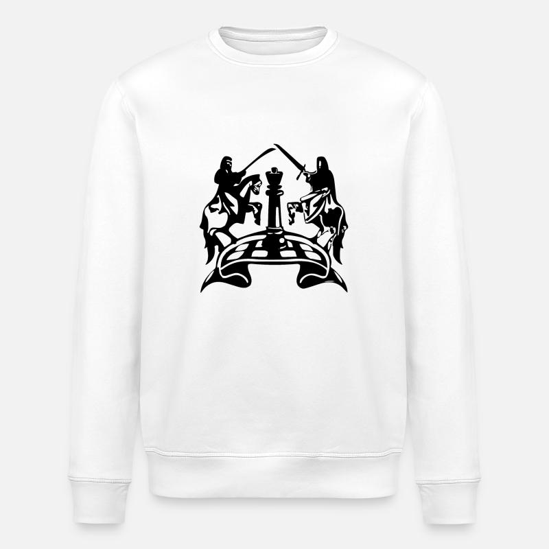 Combat échiquéen - Sweat bio ROLLER Stanley/Stella Unisexe - blanc