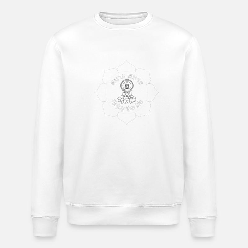 Buddha enjoy - Stanley/Stella Unisex Bio-Sweatshirt ROLLER - Weiß