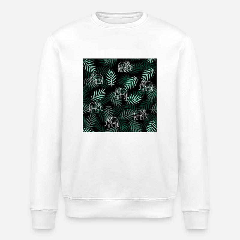 Modèle d’éléphant Elefanten-Muster - Sweat bio ROLLER Stanley/Stella Unisexe - blanc