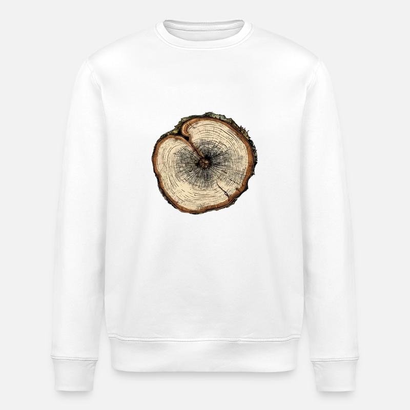 Coupe transversale d' arbre n°2 - Sweat bio ROLLER Stanley/Stella Unisexe - blanc