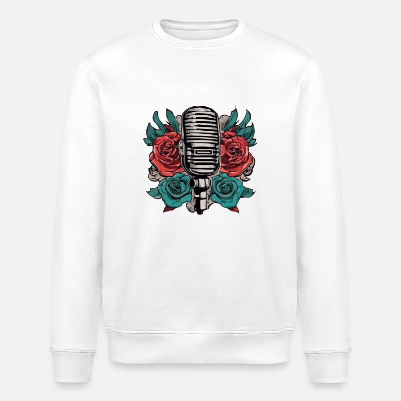 Microphone - Sweat bio ROLLER Stanley/Stella Unisexe - blanc