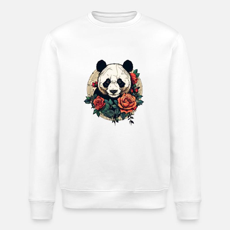 Panda - Stanley/Stella ROLLER Unisex Organic Sweatshirt - white